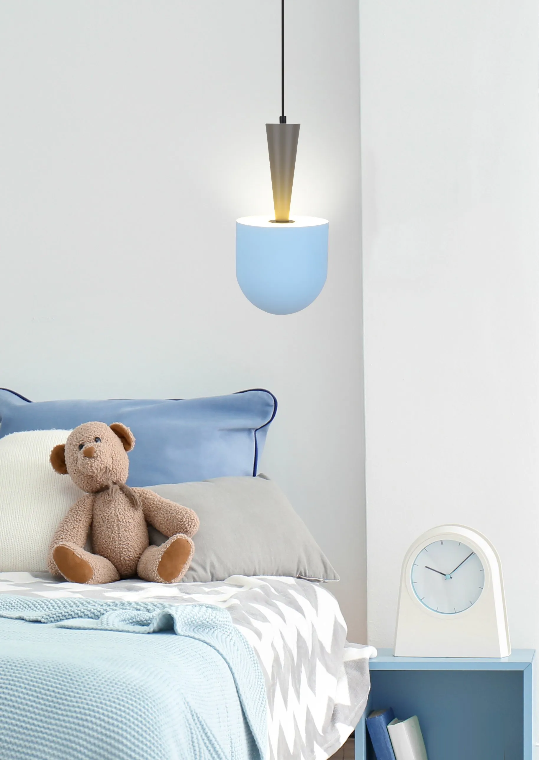 LAMPA WISZĄCA VISBY 1 NIEBIESKI SZARY - obrazek 2