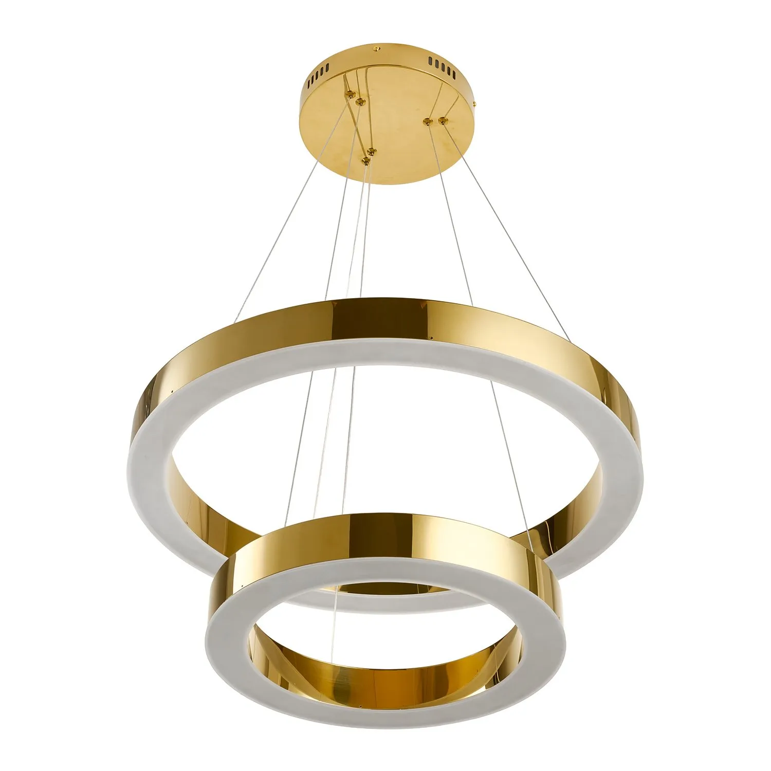 Lampa wisząca CIRCLE 2 40+60 cm - LED dwa ringi złoty połysk - obrazek 6
