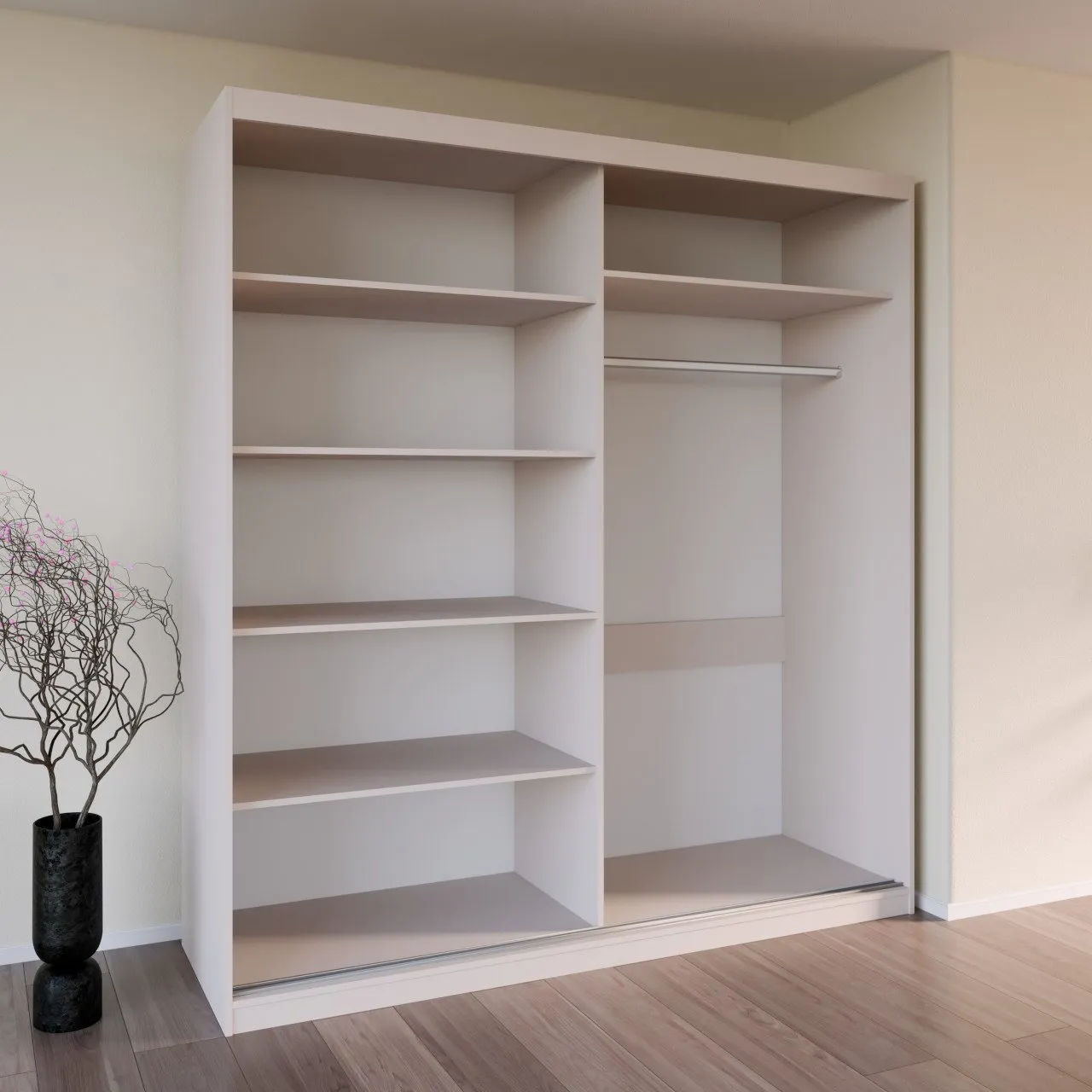 Szafa przesuwna z lustrem VALTURA 200cm kaszmir - obrazek 4