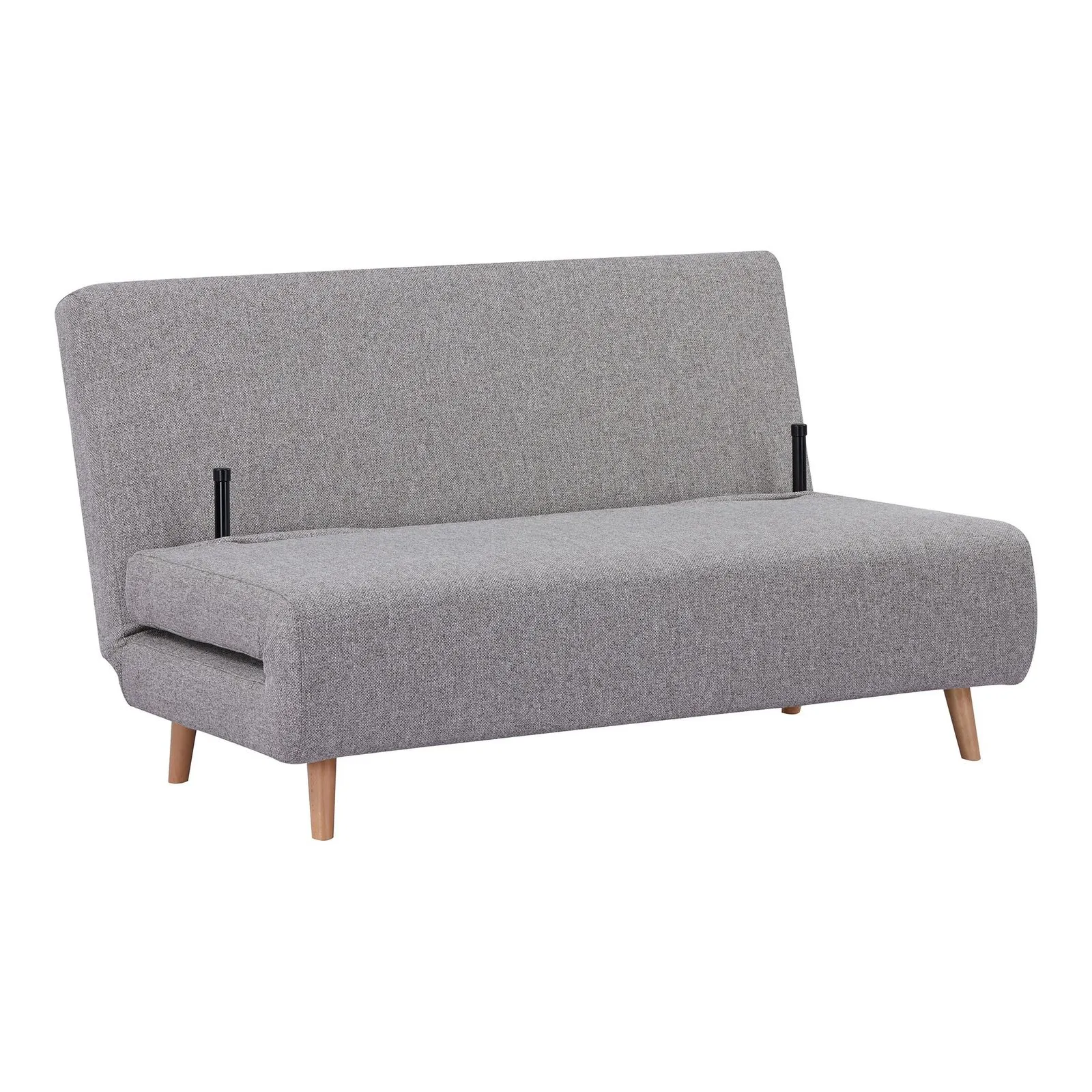 Sofa rozkładana Marlow 2 szara/ nogi naturalne - obrazek 4