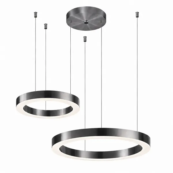 Lampa wisząca CIRCLE 2 40+60 cm - LED, ring tytan szczotkowany na 1 podsufitce