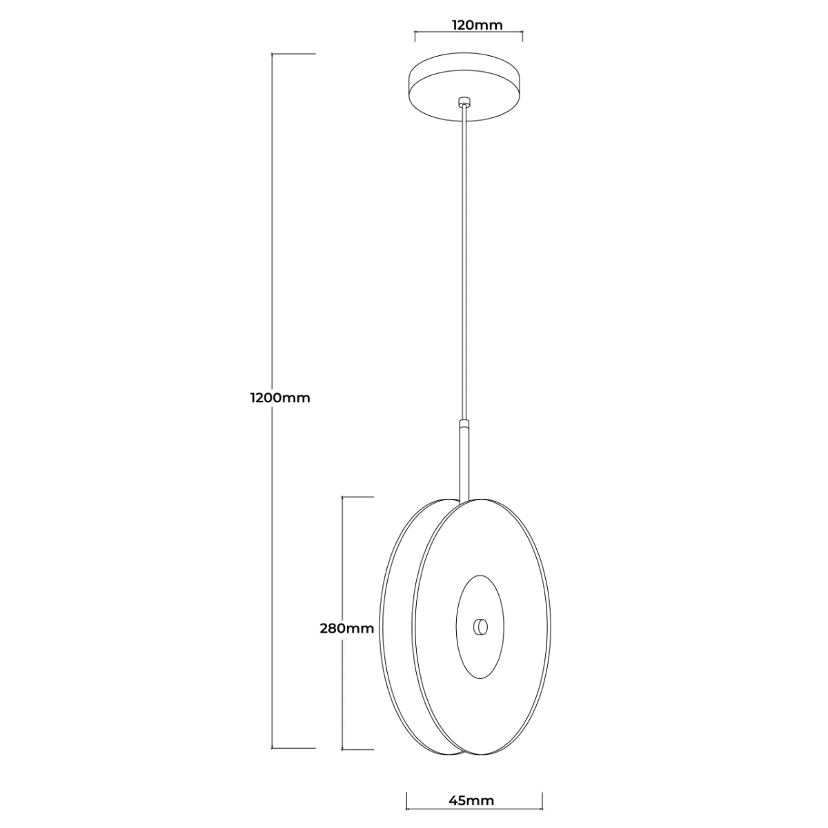 Wisząca lampa pionowa Casy dymna LED CCT - obrazek 5