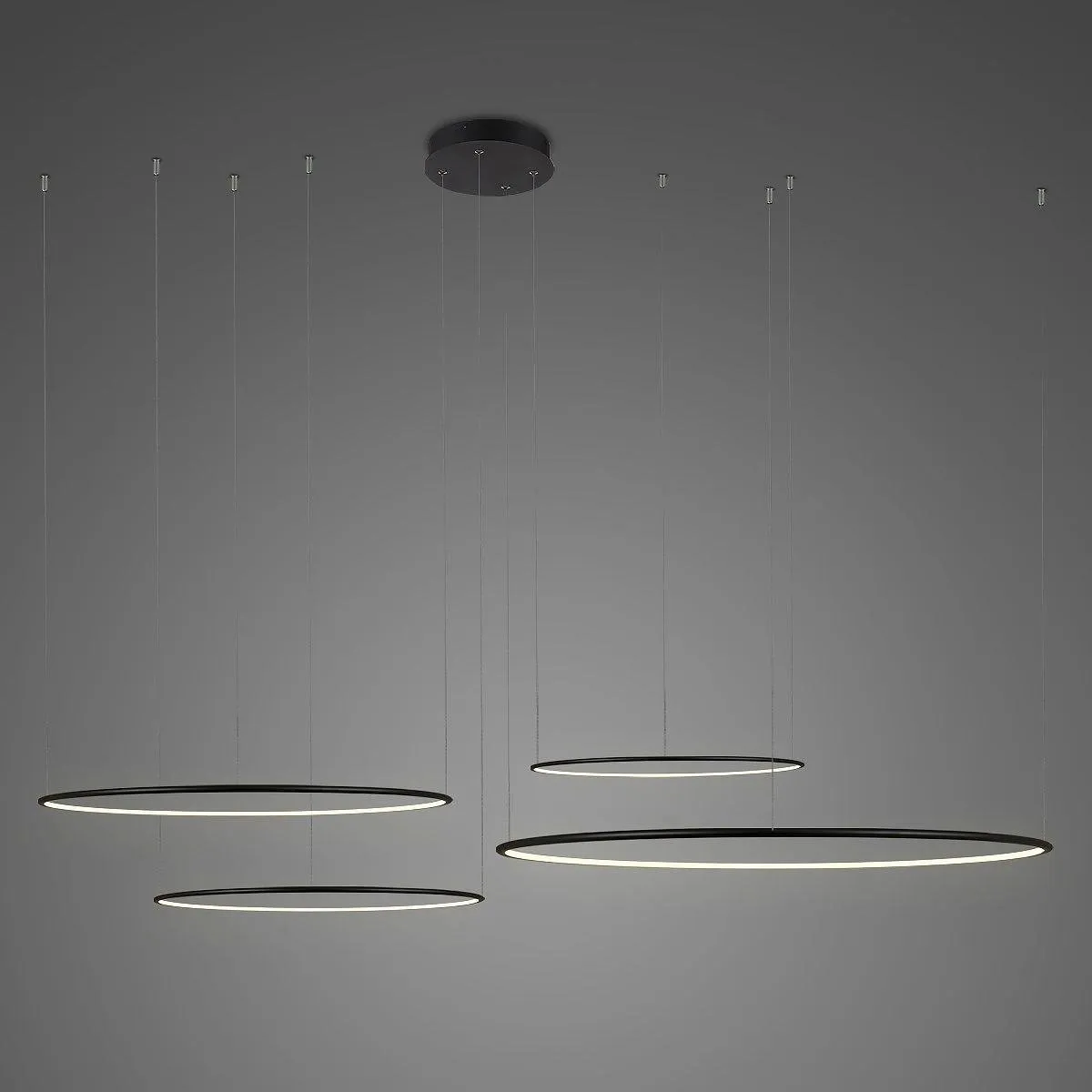 Lampa wisząca Ledowe Okręgi No.4 150cm 3k czarna Dali