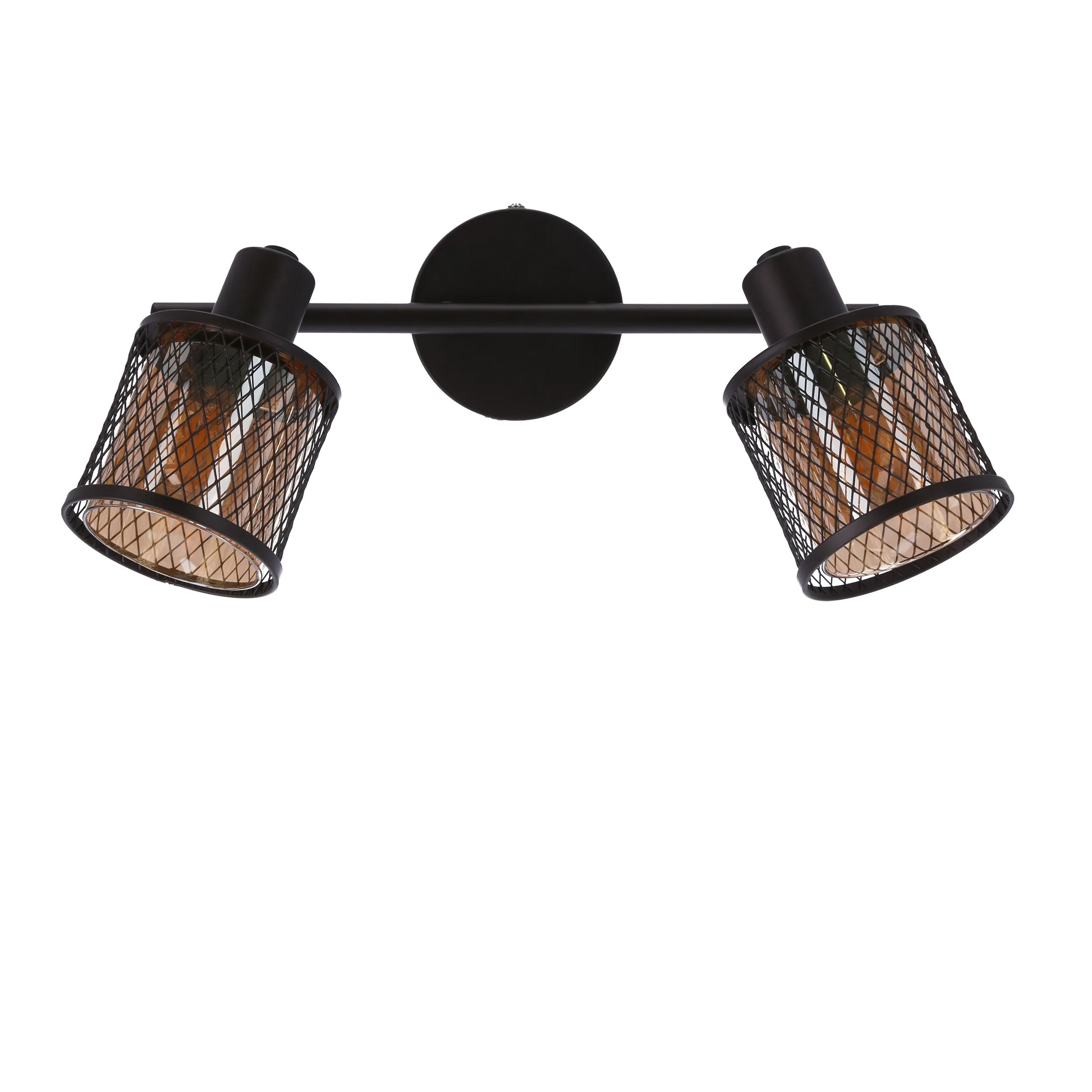 LAMPA SUFITOWA CANABERA KAWOWE ZŁOTO 2X40W E14 KLOSZ BURSZTYNOWY - obrazek 12