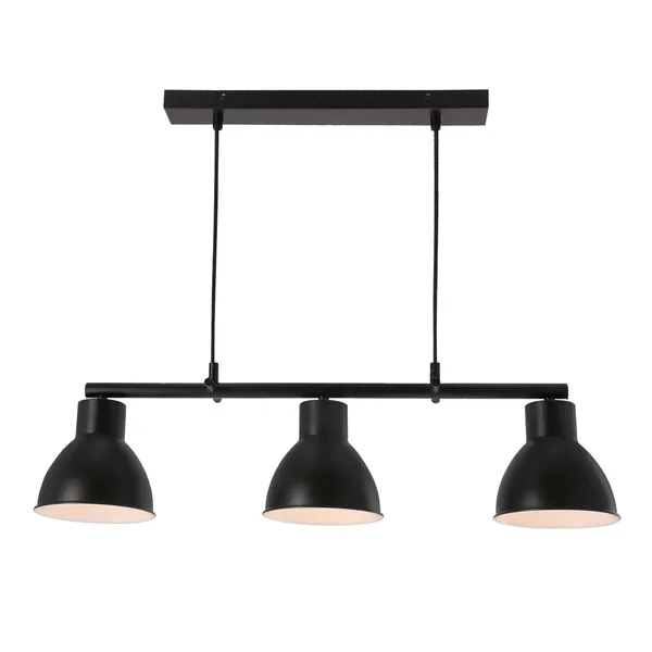 Lampa wisząca INEZZ 3x60W E27 czarna, nowoczesna oprawa sufitowa z trzema kloszami do salonu, jadalni lub kuchni, styl loft i industrial