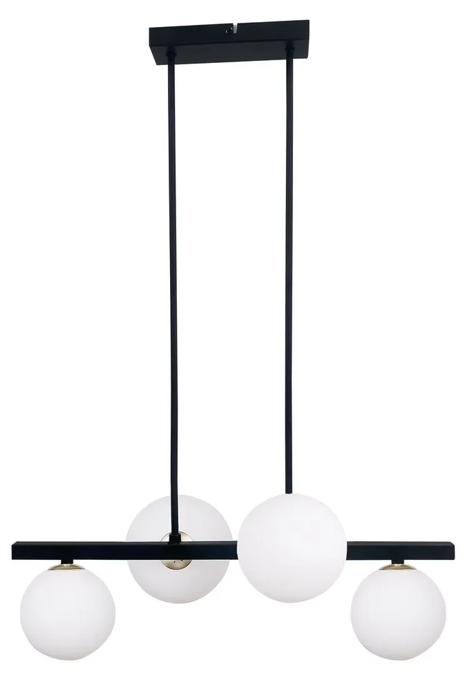 Kama lampa wisząca czarny+złoty 4x28w g9 klosz biały - obrazek 3