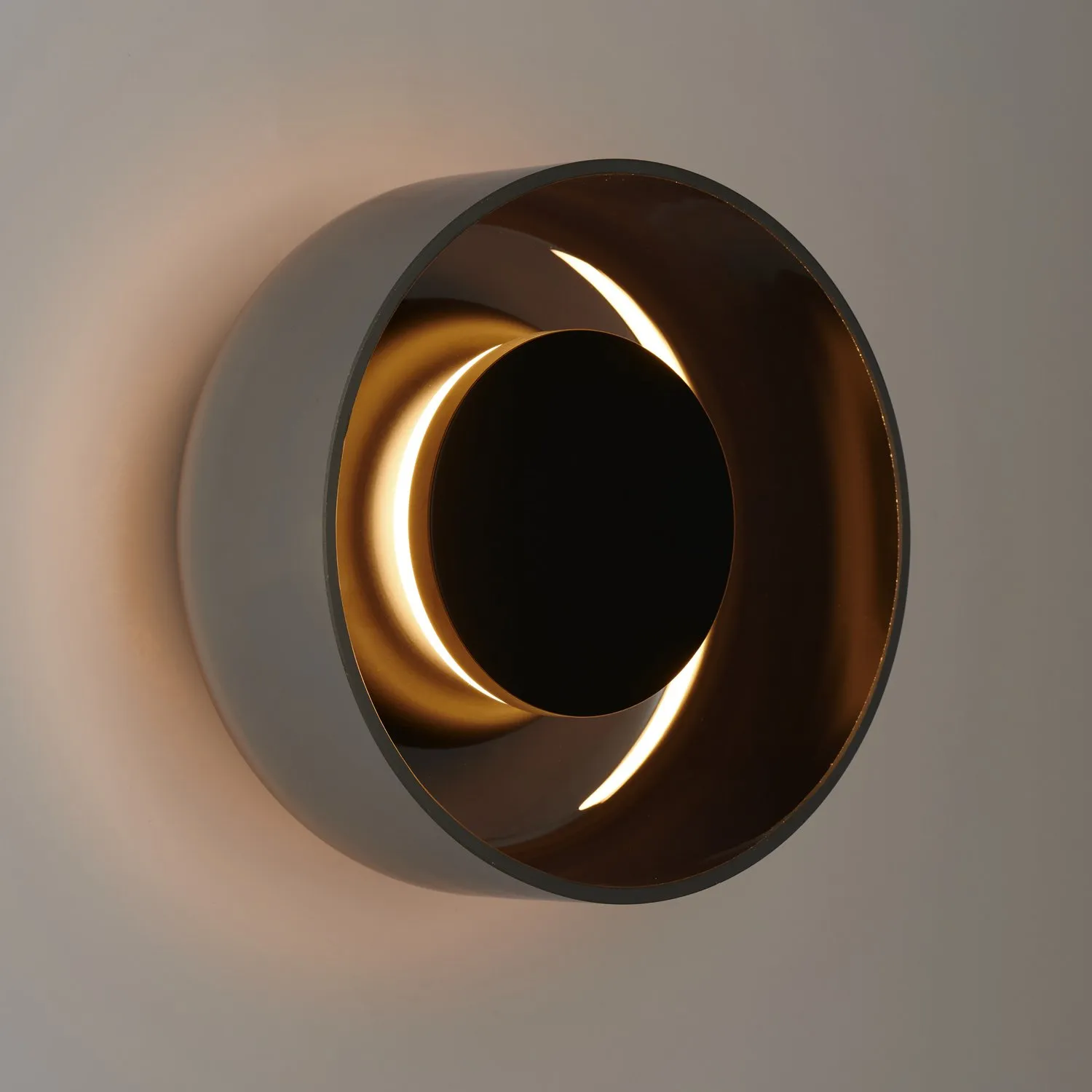 Lampa ścienna DONUT 18 cm - LED, szkło, szaro-czarna - obrazek 7