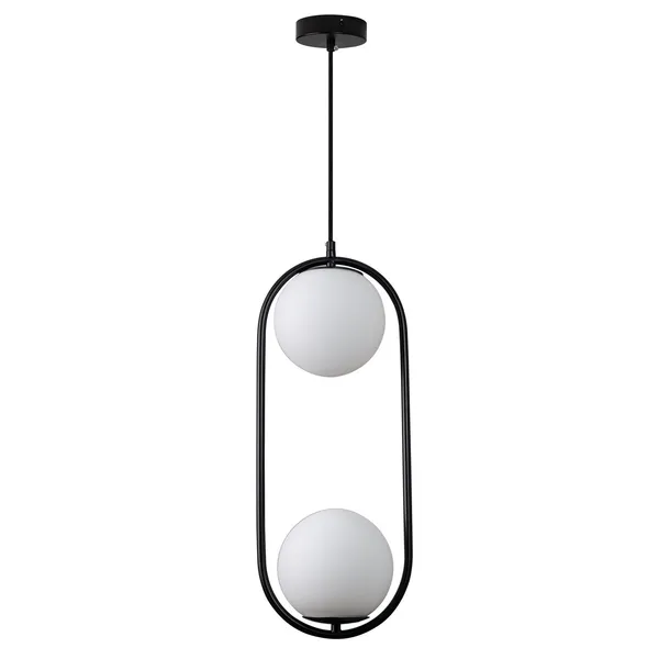 Lampa wisząca COSTA DUO 50 cm - czarny stelaż, dwa klosze