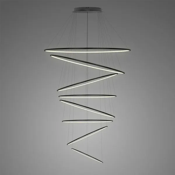 Lampa wisząca Ledowe Okręgi No.8 230 4k czarna Dali