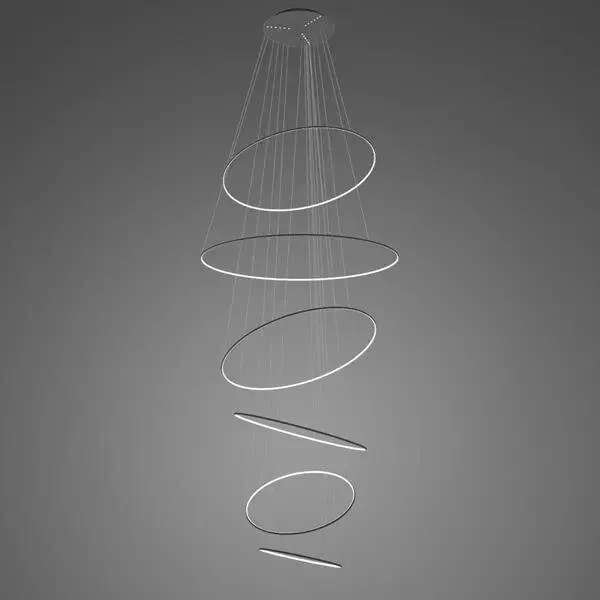 Lampa wisząca Ledowe Okręgi No.6 czarna 4k
