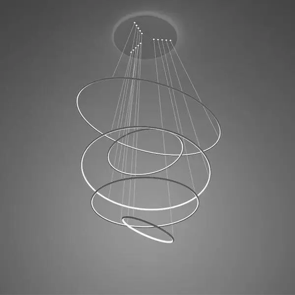 Lampa wisząca Ledowe Okręgi No.5 150cm 3k czarna Dali