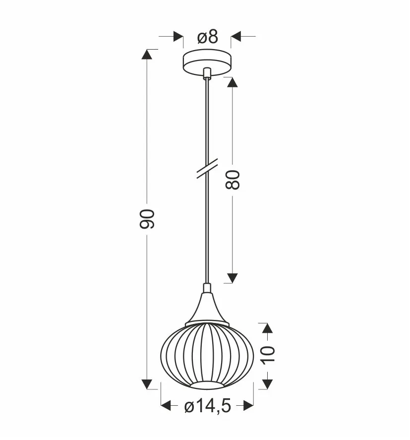 LAMPA WISZĄCA EXETER 145mm 1 CZARNY - obrazek 3