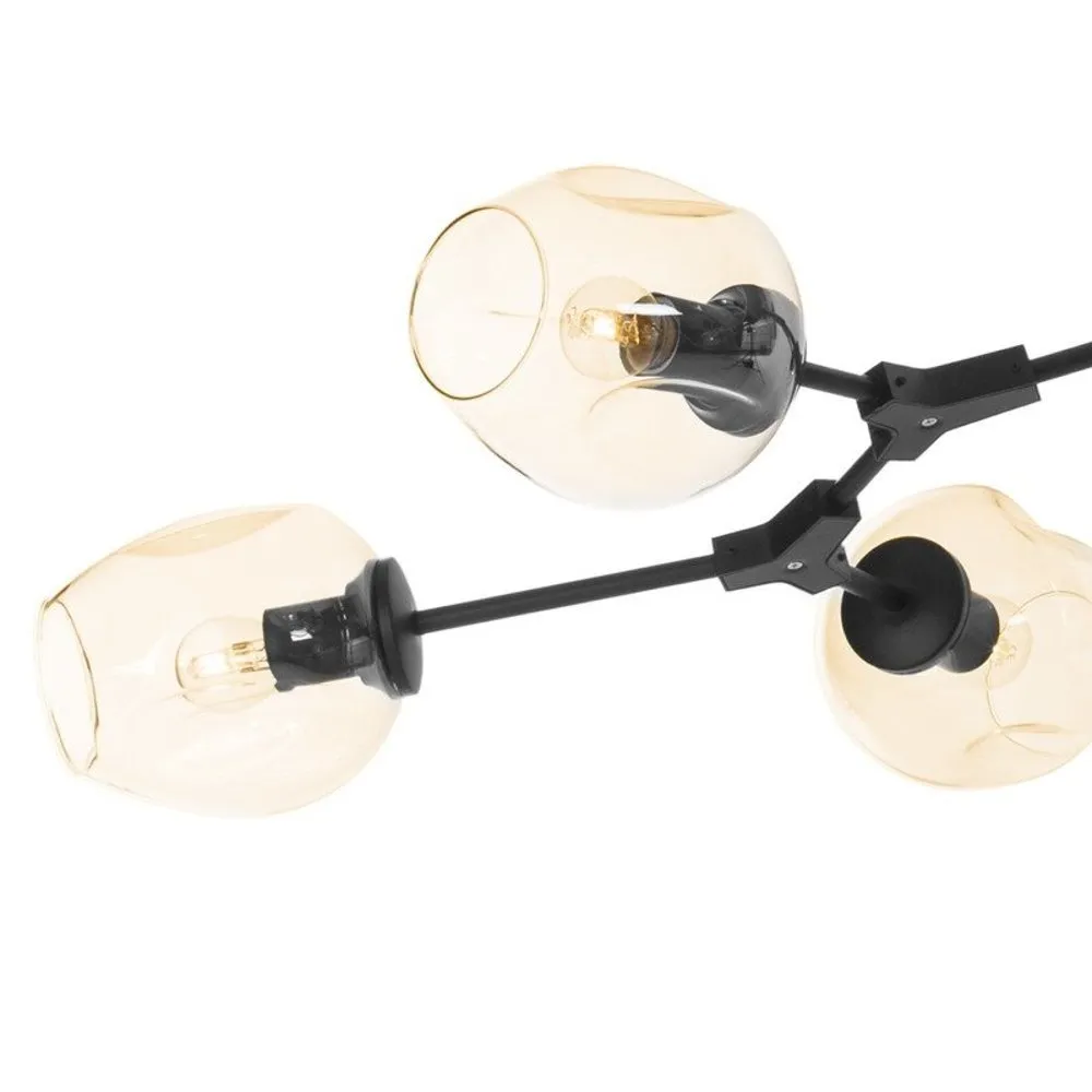 Lampa wisząca MODERN ORCHID-9 bursztynowo czarna 150 cm - obrazek 3