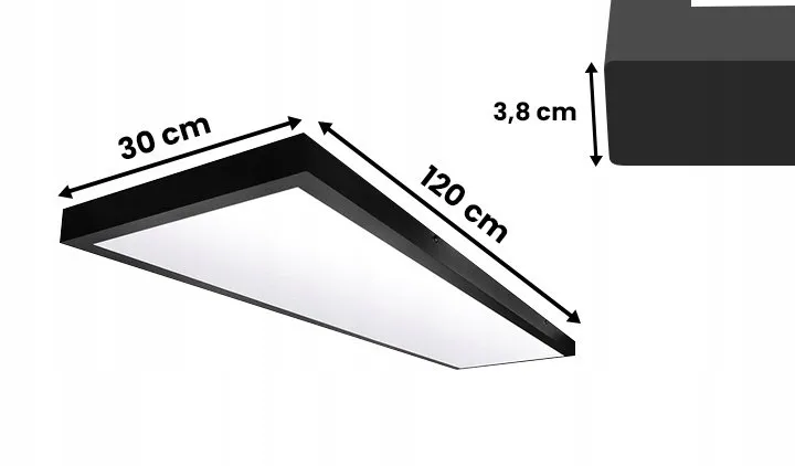 Panel Led 120x30 natynkowy czarny 40W 130 lm/W PL-E03 4000K barwa neutralna - obrazek 2