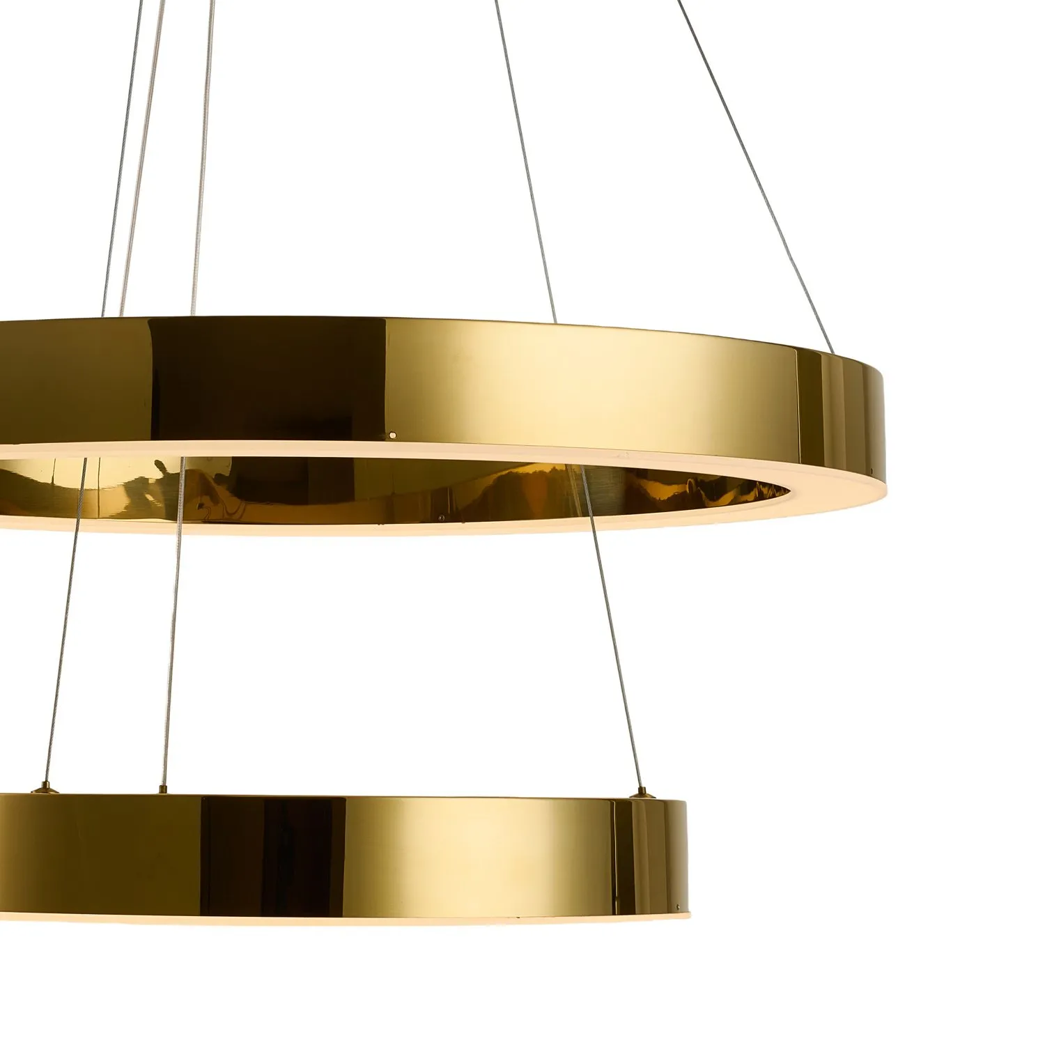 Lampa wisząca CIRCLE 2 40+60 cm - LED dwa ringi złoty połysk - obrazek 12