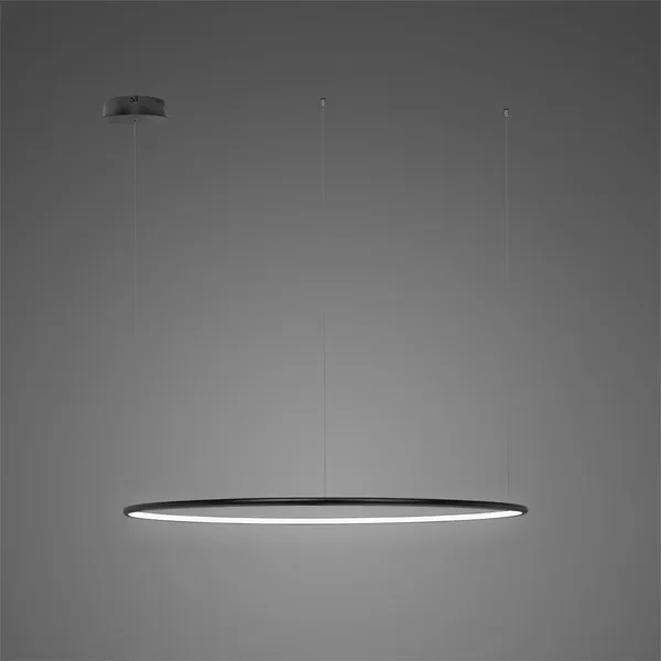 Lampa wisząca Ledowe Okręgi No.1 120cm 3k czarna ściemnialna pająk