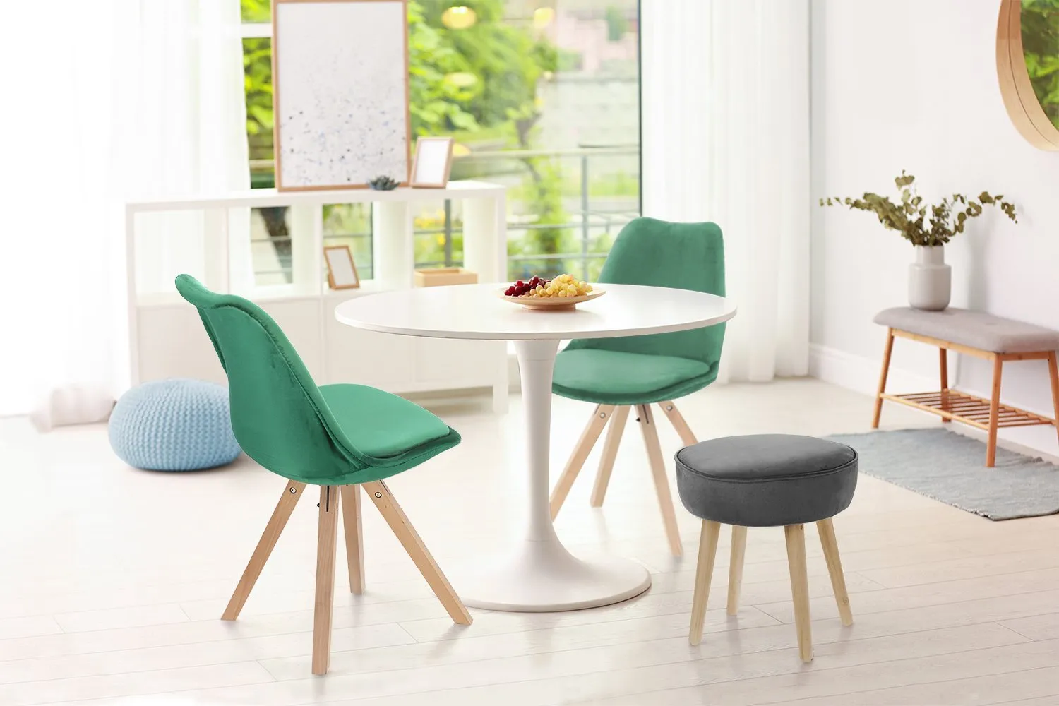Stół Fiber o120 biały MDF - obrazek 2