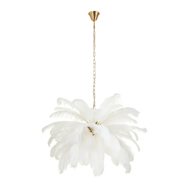 Lampa wisząca EMU 100 cm - pióra białe
