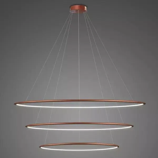 Lampa wisząca Ledowe Okręgi No.3 120cm 4k miedziana