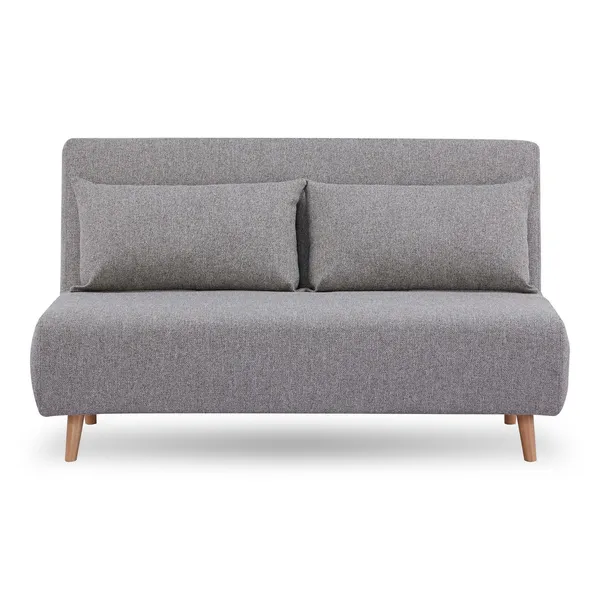 Sofa rozkładana Marlow 2 szara/ nogi naturalne