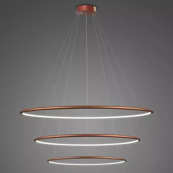 Lampa wisząca Ledowe Okręgi No.3 100cm 4k miedziana
