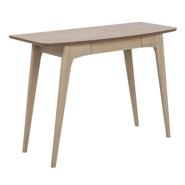Biurko Actona Woodstock drewniane dąb bielony z szufladą 105 cm