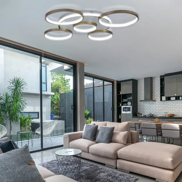 LAMPA DEKORACYJNA SUFITOWA 120W ZŁOTA +  PILOT  DL-Z03 SEMPRE