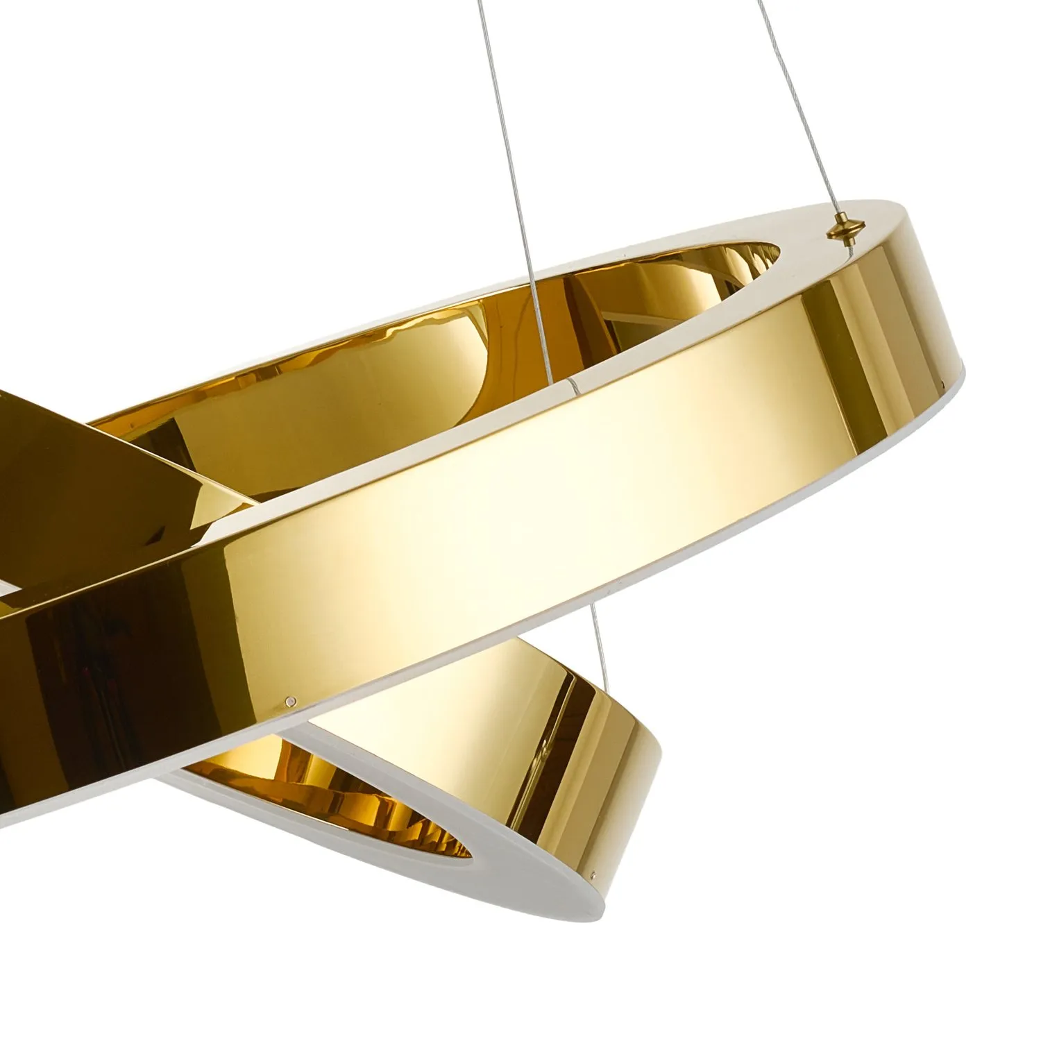 Lampa wisząca CIRCLE 2 40+60 cm - LED dwa ringi złoty połysk - obrazek 15