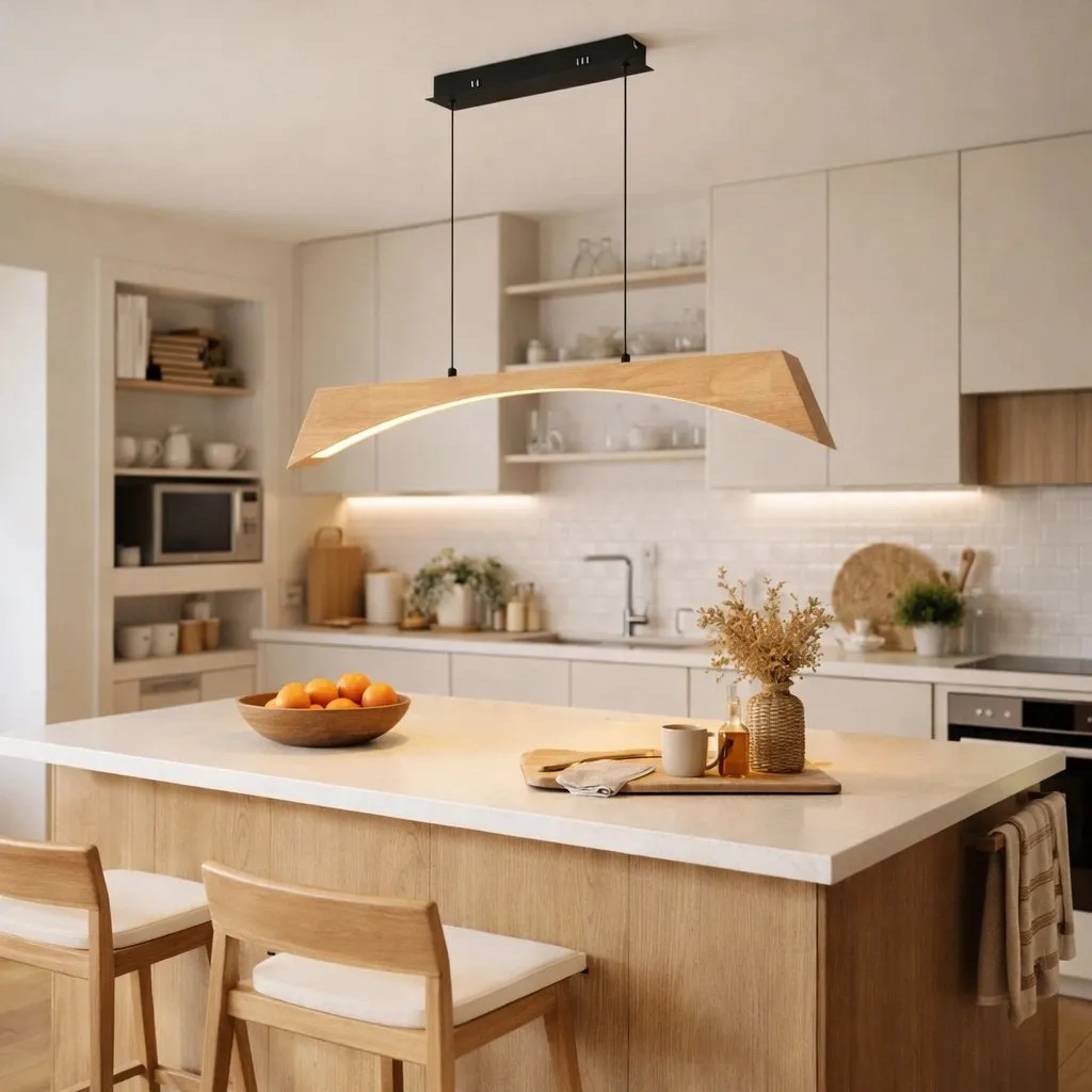 Lampa wisząca drewniana Hotaka No.2 120cm 3k ściemnialna z pilota Japandi - obrazek 7