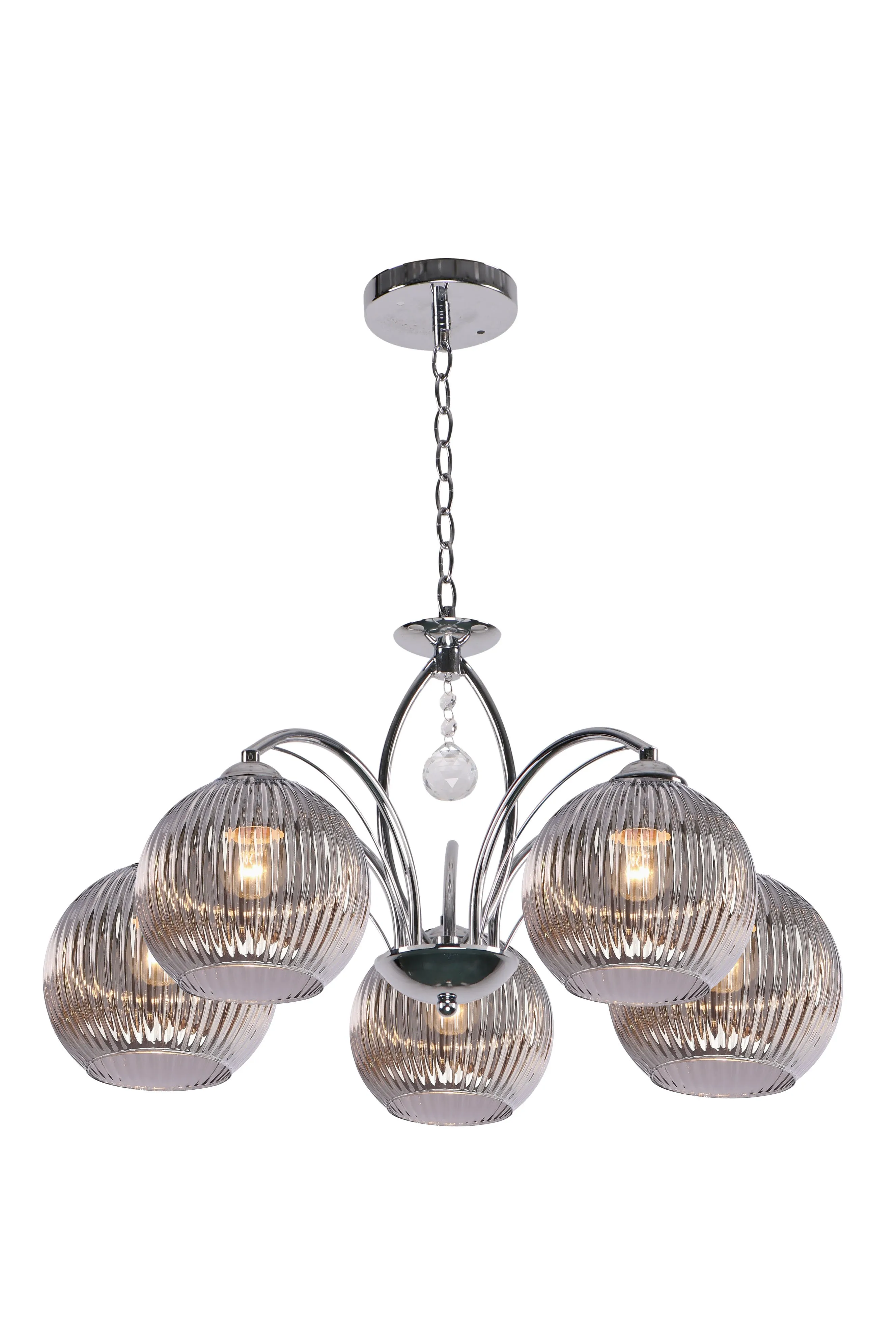 SIERRA lampa wisząca chromowy 5x40W E27 klosz chromowy