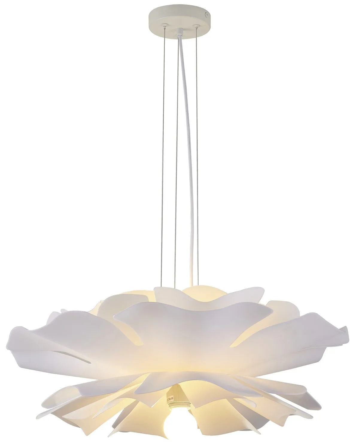 Lampa wisząca PEONY biała 50 cm - nowoczesna lampa sufitowa do salonu - obrazek 4