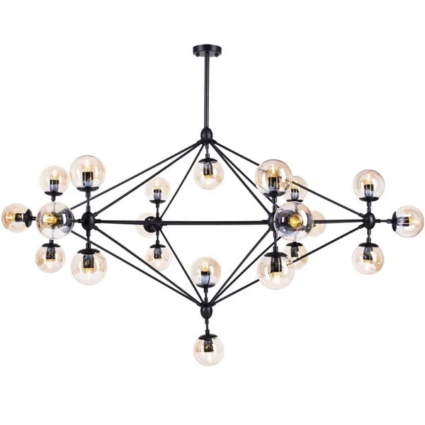 Lampa wisząca ASTRIFERO-21, 165 cm -  bursztynowo czarna