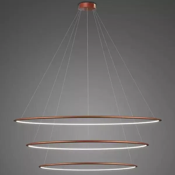 Lampa wisząca Ledowe Okręgi No.3 150cm 4k miedziana