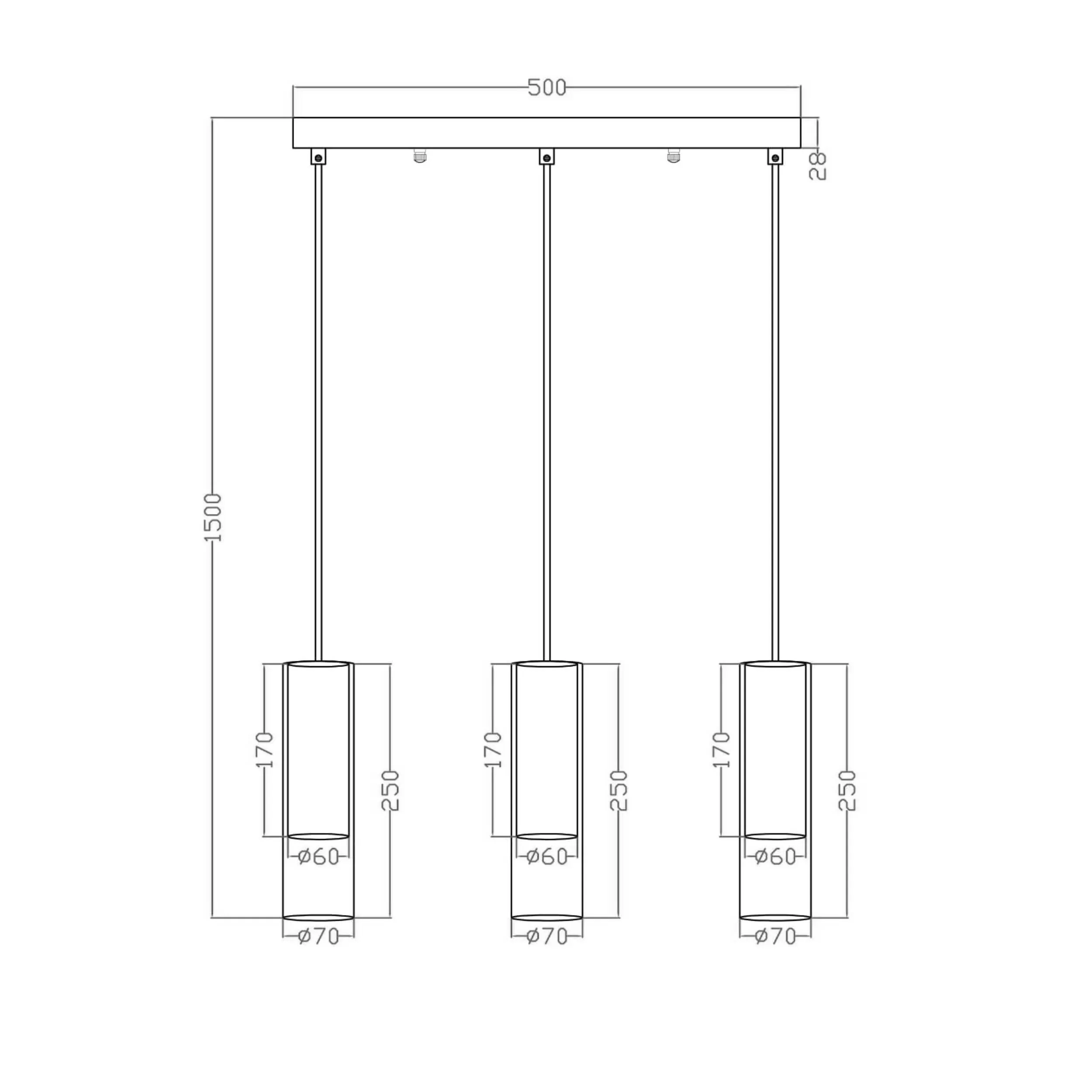 Lampa wisząca Manacor czarna 3xGU10 - obrazek 3