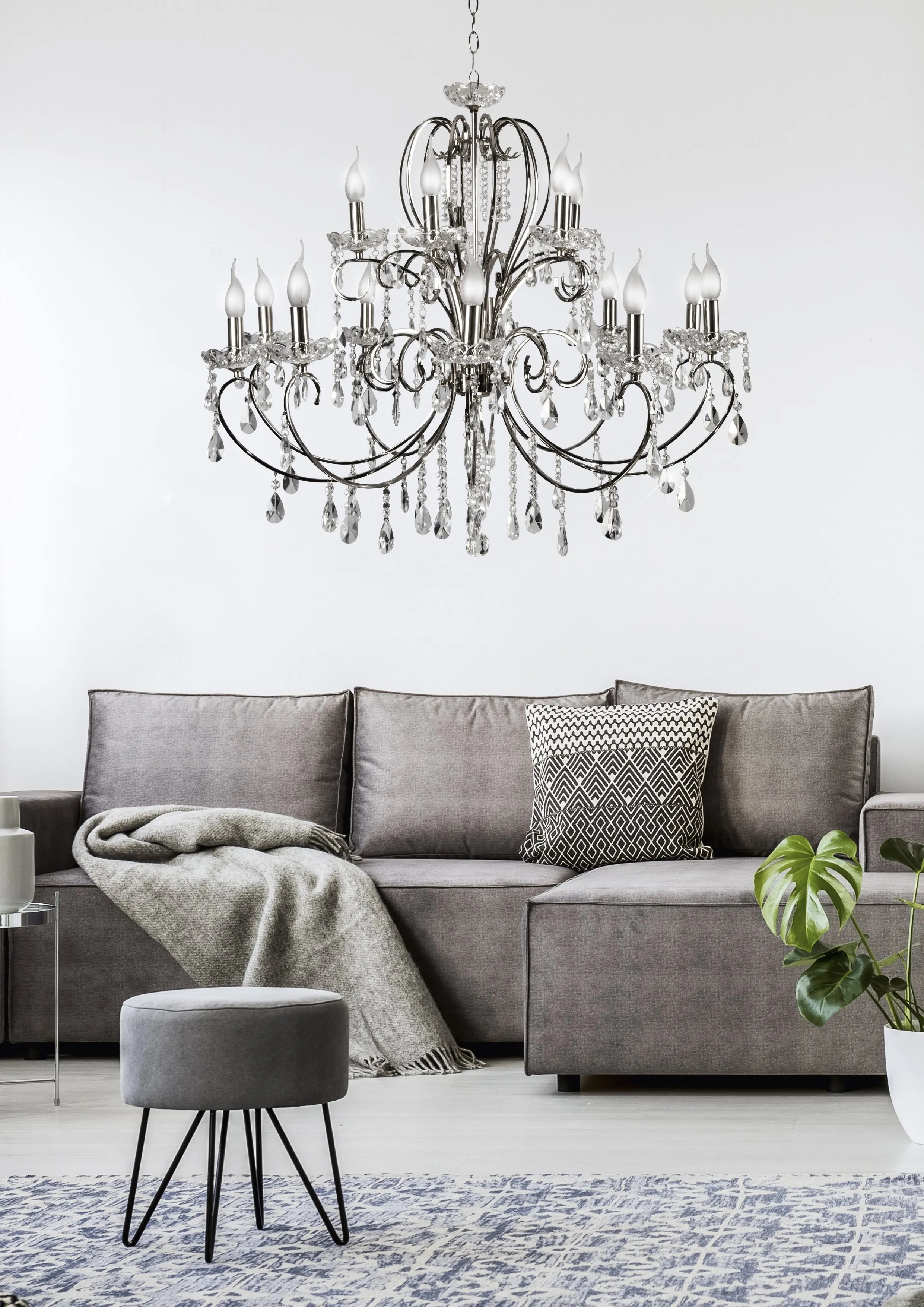 AURORA LAMPA WISZĄCA 10+5 *40W E14 CHROM - obrazek 2