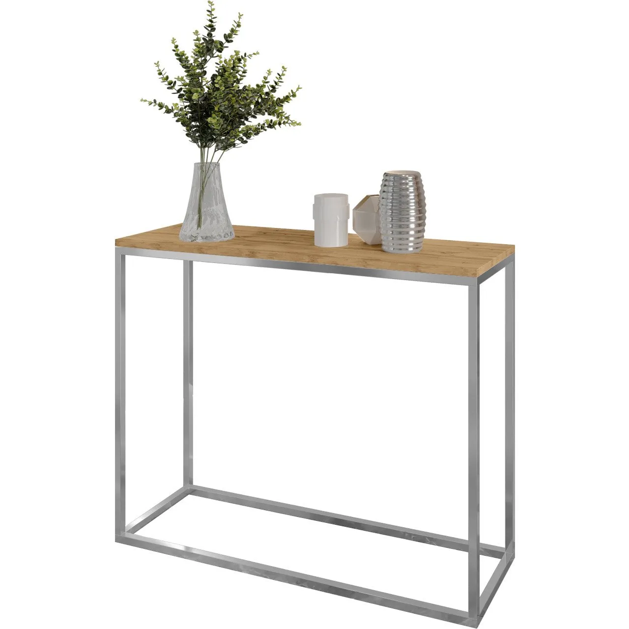 Konsola ARAMIS 100cm chrom / dąb wotan