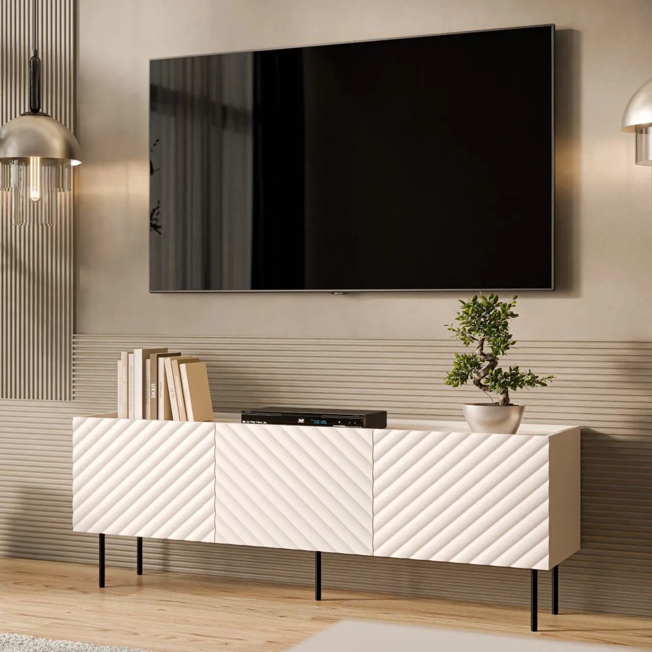 Komoda RTV TESSI 165 3D kaszmir - obrazek 4