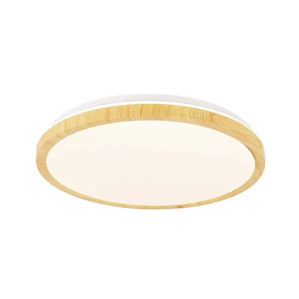 LAMPA SUFITOWA GANDAVA PLAFON 24W LED BIAŁO DREWNIANY 4000K