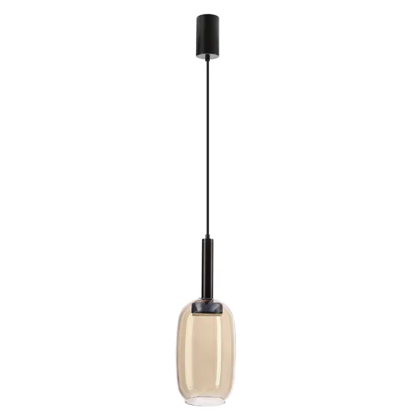 BUENO lampa wisząca czarny 1x9W GX53 klosz bezbarwny+bursztynowy