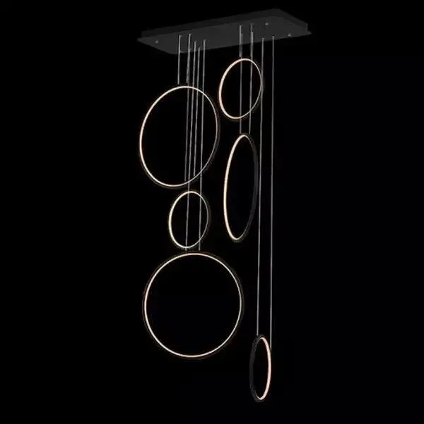 Lampa wisząca Ledowe Okręgi No.8 czarny 90cm 3k - obrazek 2