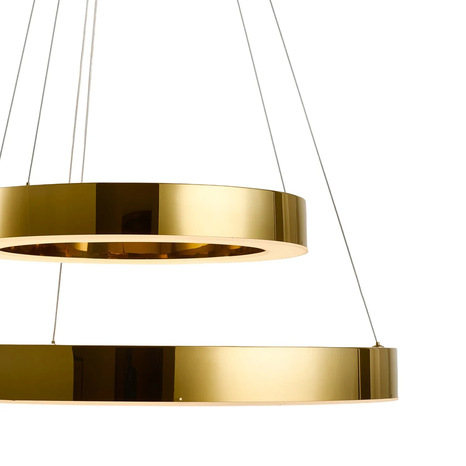 Lampa wisząca CIRCLE 2 40+60 cm - LED dwa ringi złoty połysk - obrazek 14