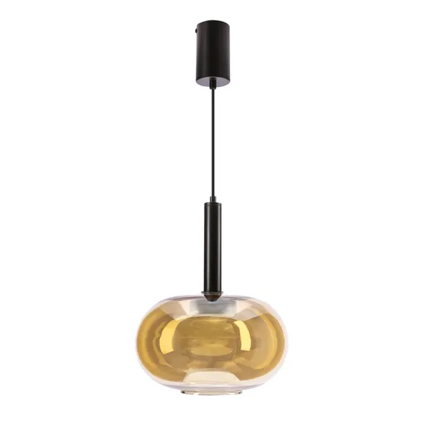 BUENO lampa wisząca czarny 1x9W GX53 klosz bezbarwny+złoty
