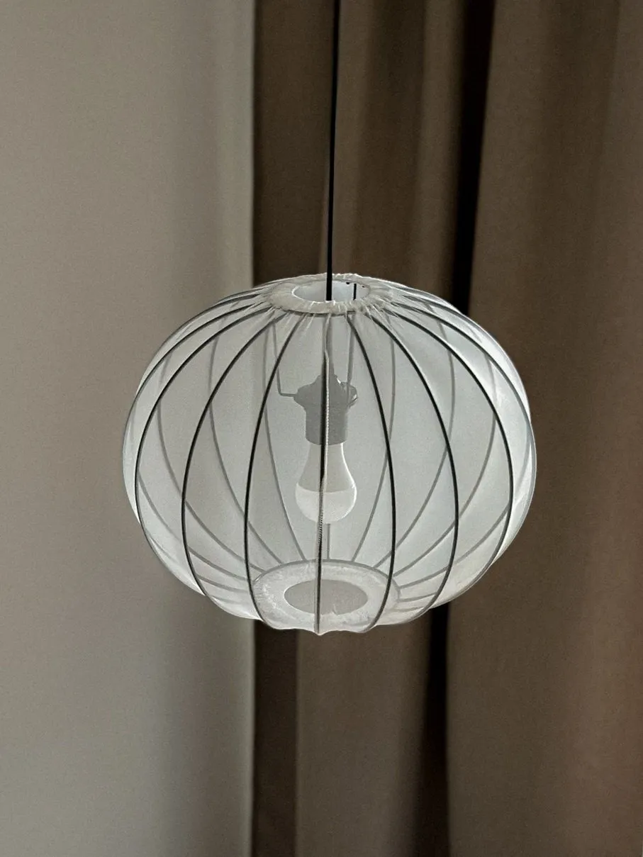 MELLOW lampa wisząca czarny 1x40W E27 abażur mist 52 biały kula - obrazek 4