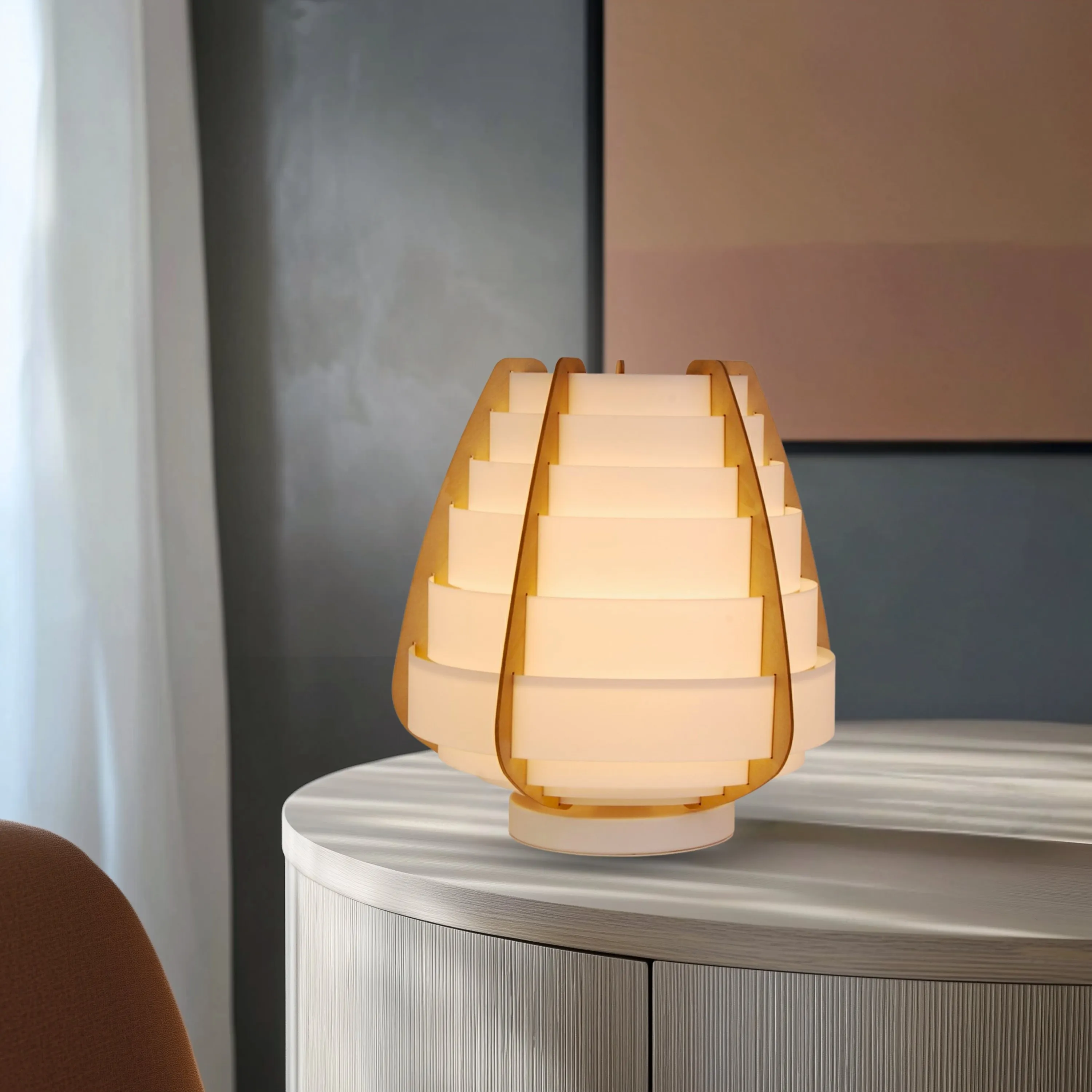 LAMPA STOŁOWA NAGOJA 1 BEŻOWY - obrazek 6