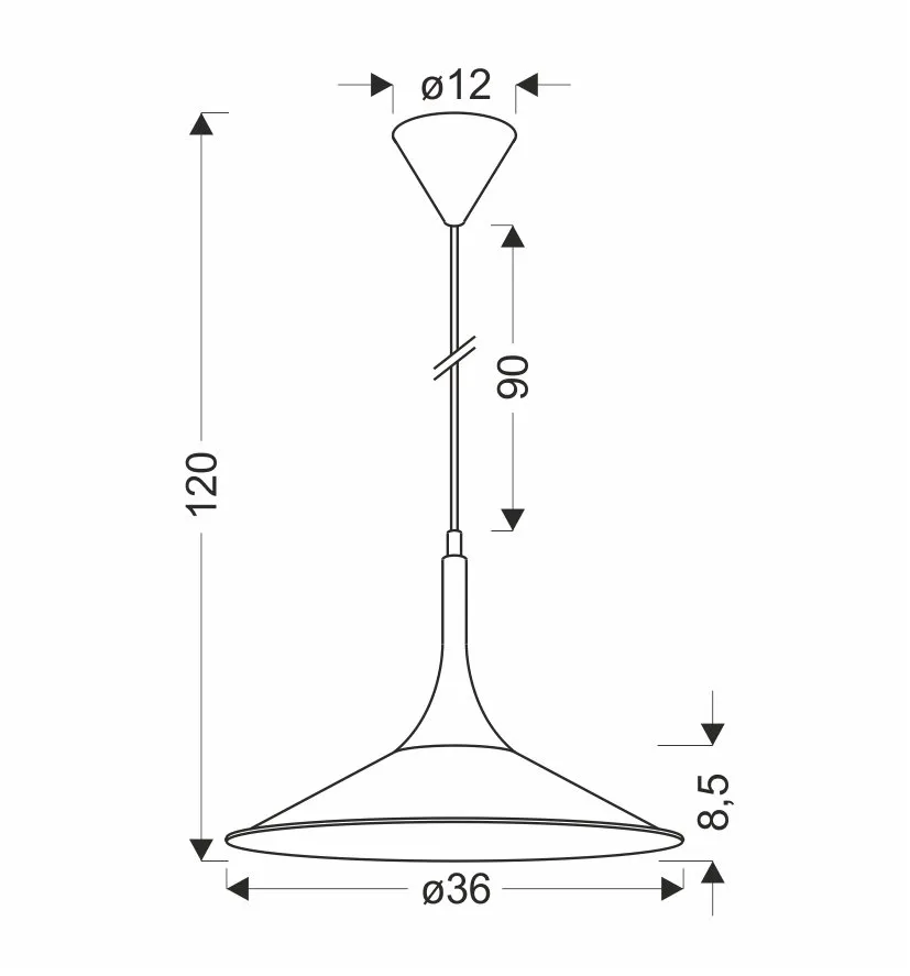 LAMPA WISZACA KIRUNA M 1 CZARNY 110x36x36 - obrazek 3