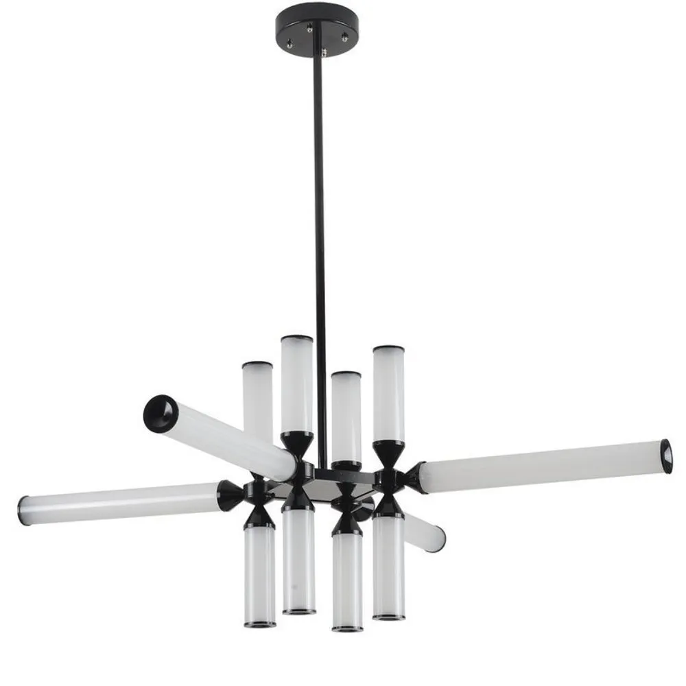 Lampa wisząca QUADRO-12 LED czarna mleczne szklane klosze - obrazek 2