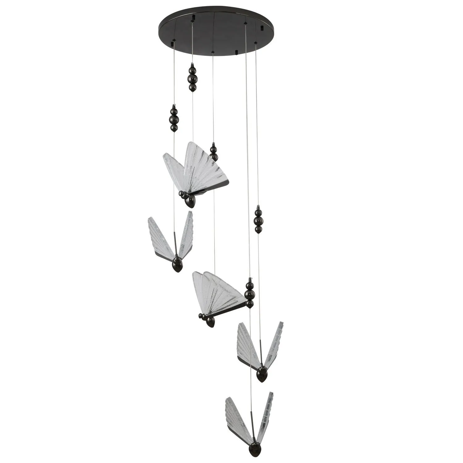 Lampa wisząca BEE LAMP 5, 45 cm- LED, czarna, w kształcie motyla - obrazek 4