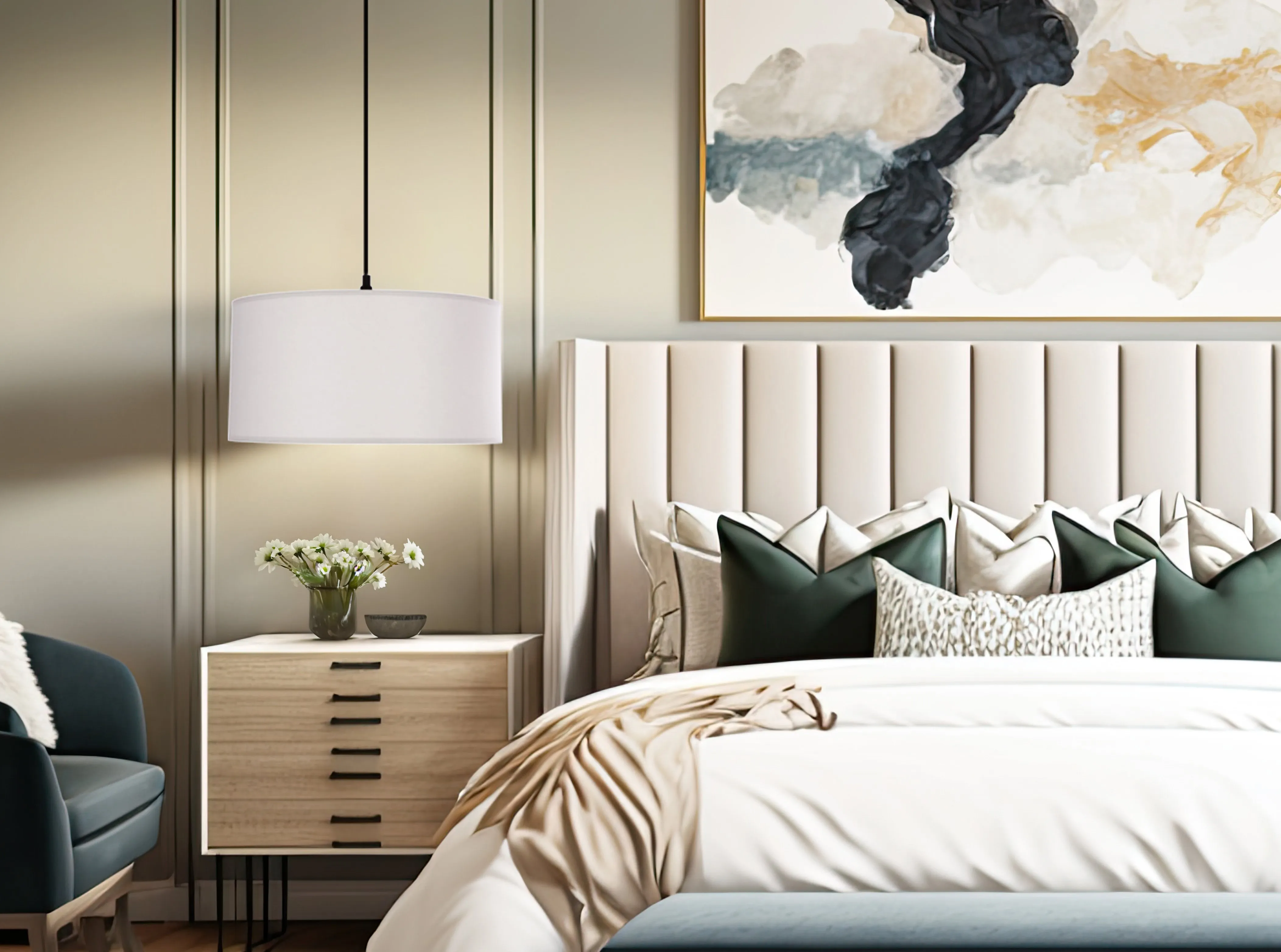 SHANTI lampa wisz¹ca czarny 1x40W E27 aba¿ur szary - obrazek 6