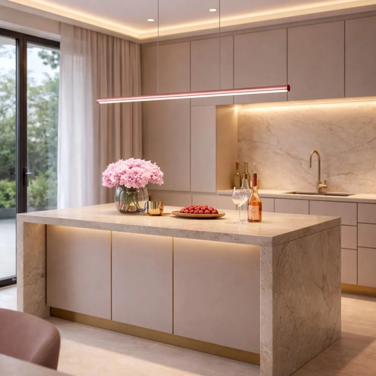 Lampa wisząca Linea No.1 120cm 3k różowo złota Dali - obrazek 3