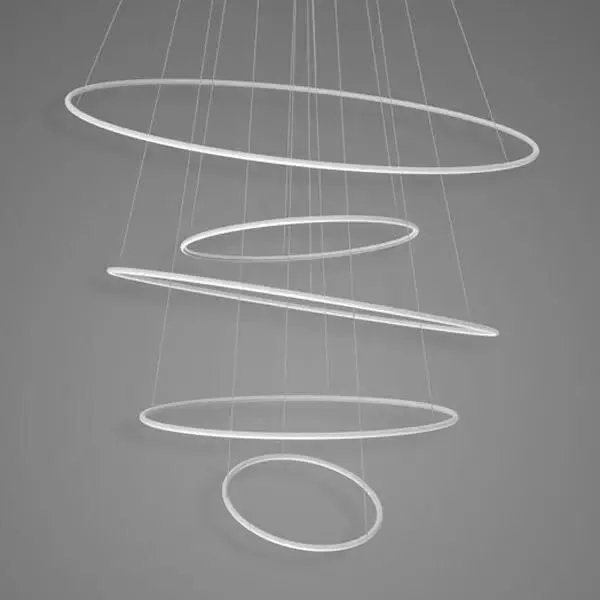 Lampa wisząca Ledowe Okręgi No.5 120cm 4k biała - obrazek 2